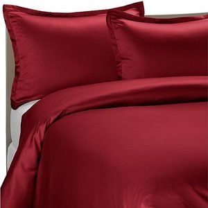 brand new Pure Beech Modal Sateen QUEEN Duvet Cover + 2 Shams in RED